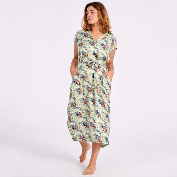 No. 6 Store Yara Printed Midi Shirt Dress Mint Combo Large - Picture 1 of 15